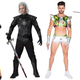 New, non-licensed Halloween costumes for 2021 from left to right: Dangerous Lil Mouse, The Witcher, Sexy Buzz Lightyear, Black Widow, Cruella DeVille.